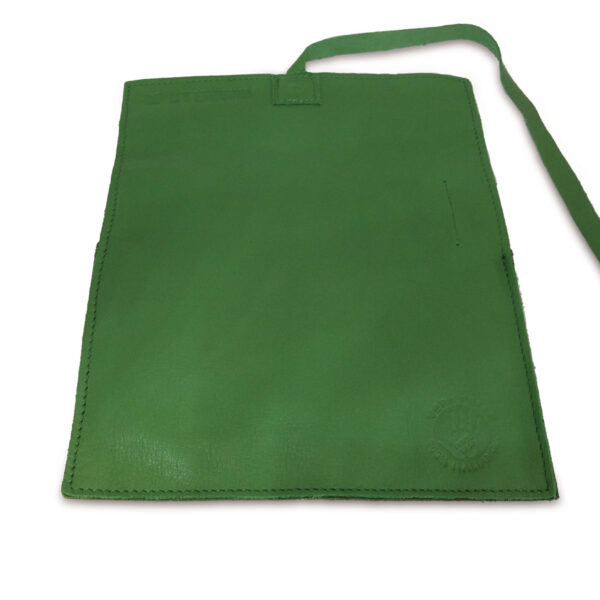 Portatabacco grande in pelle e camoscio verde