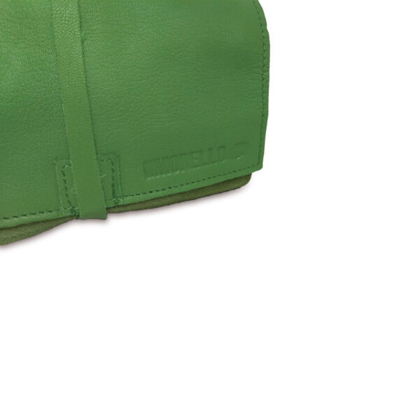 Portatabacco grande in pelle e camoscio verde