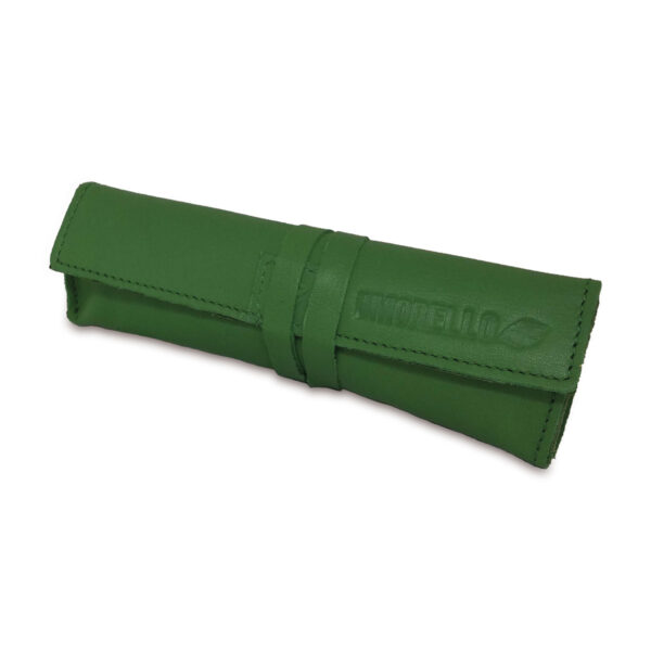 Portatabacco grande in pelle e camoscio verde