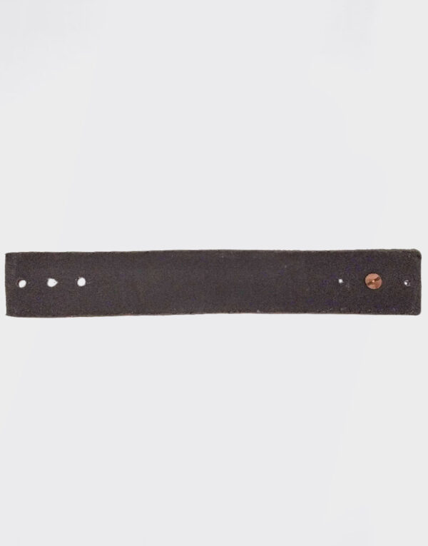 Bracciale grigio e marrone con piastra in ottone
